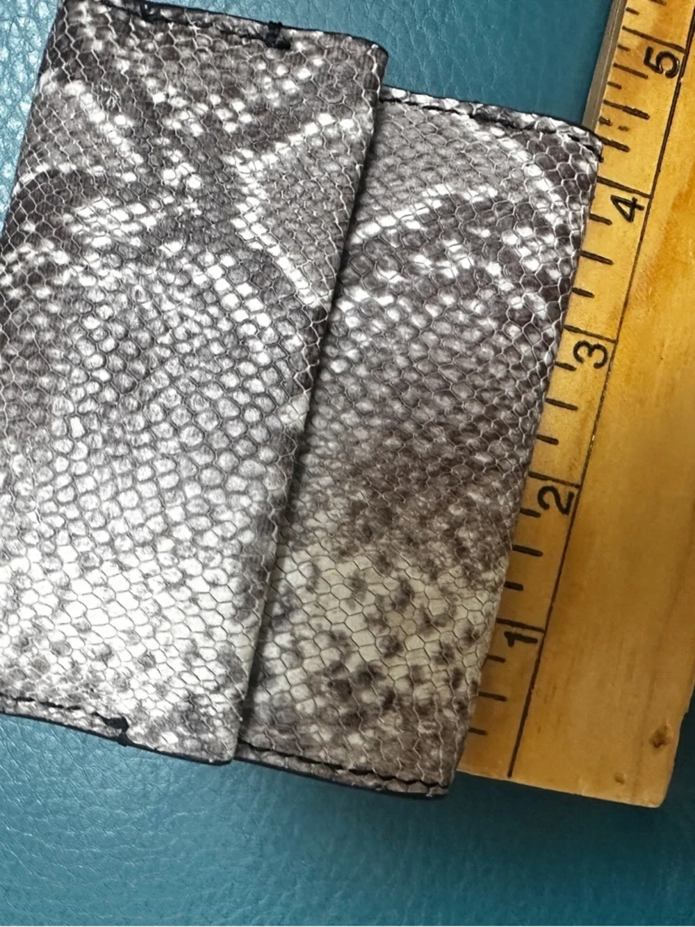 Fossil Penrose Trifold Wallet Python leather NWT holds coins cards bills NWT